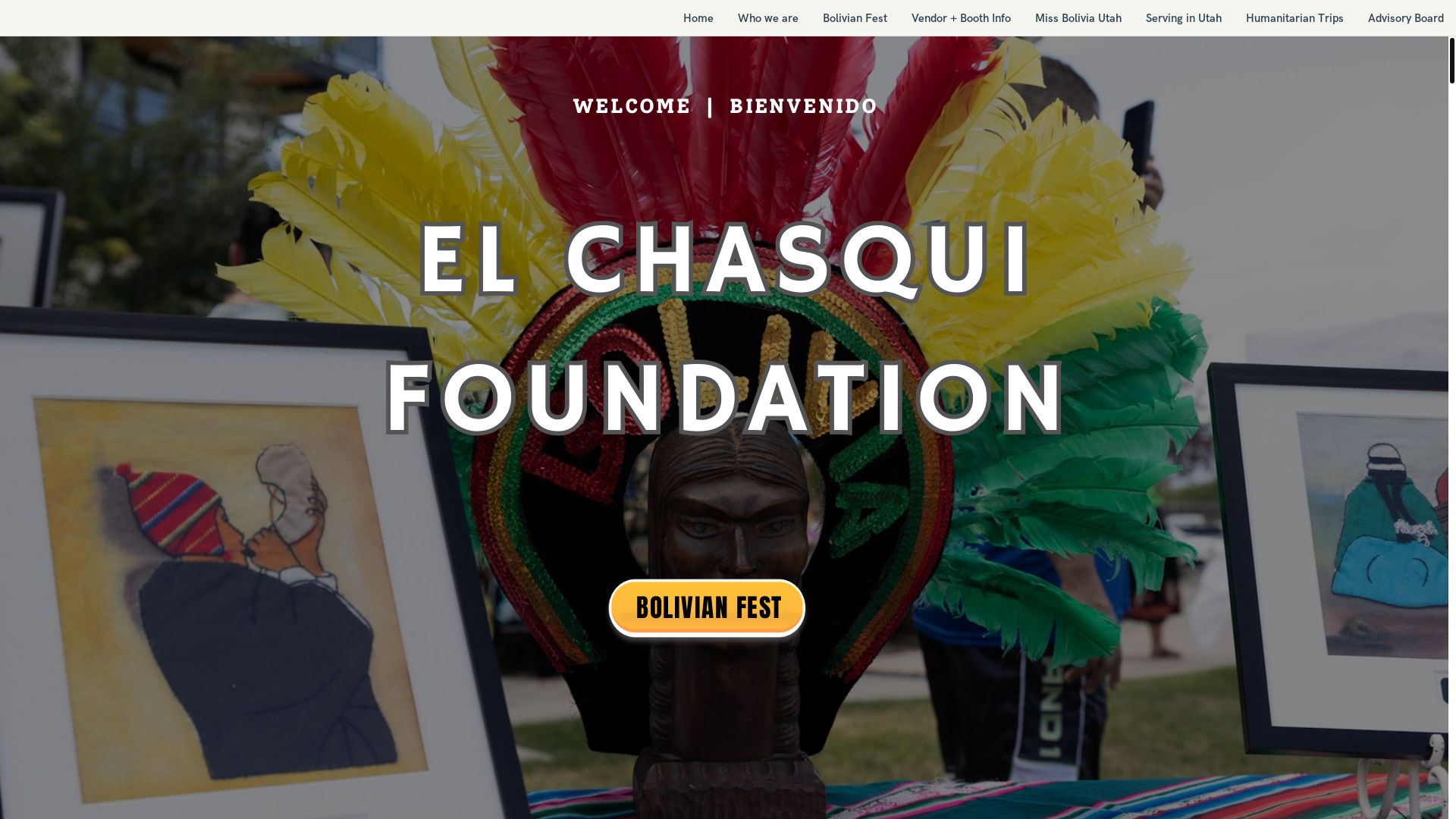 website screenshot of https://elchasquifoundation.org/