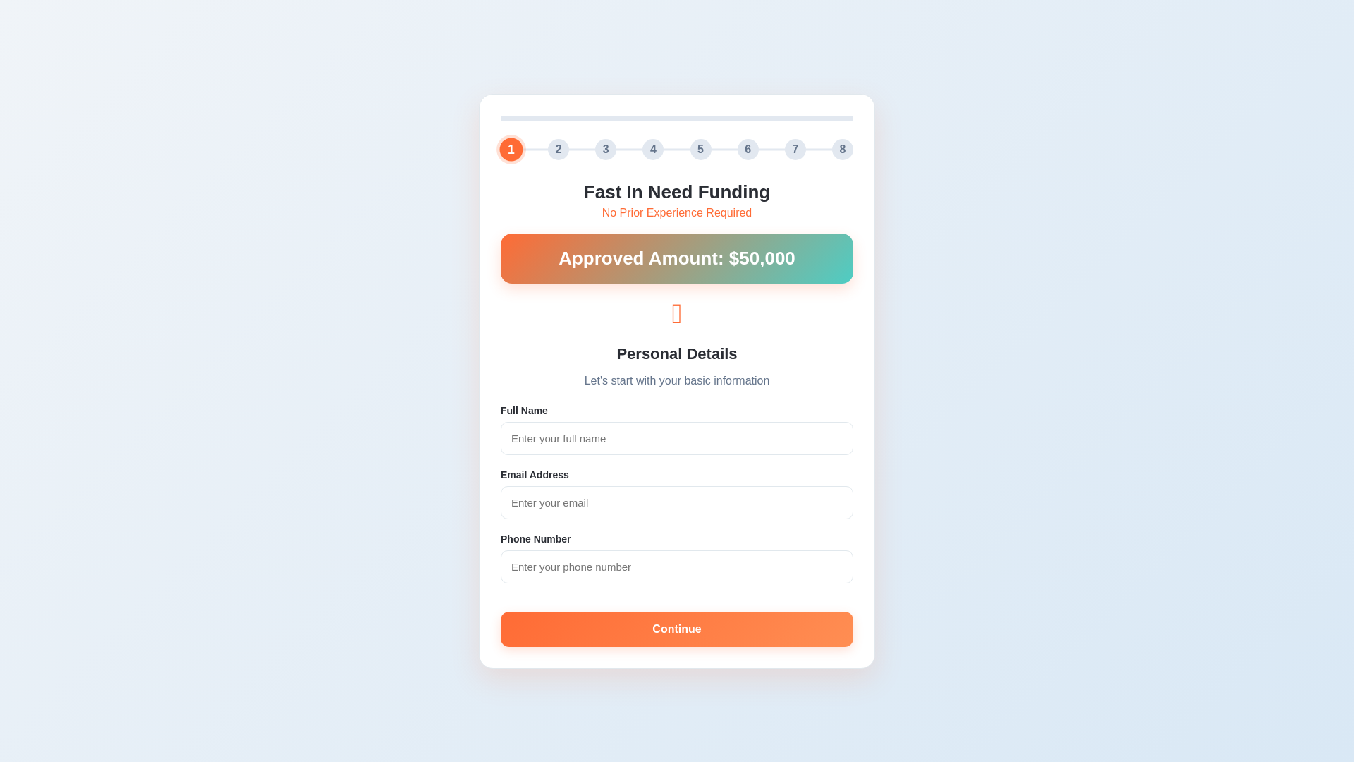 website screenshot of https://noexperiencefunding.pages.dev/