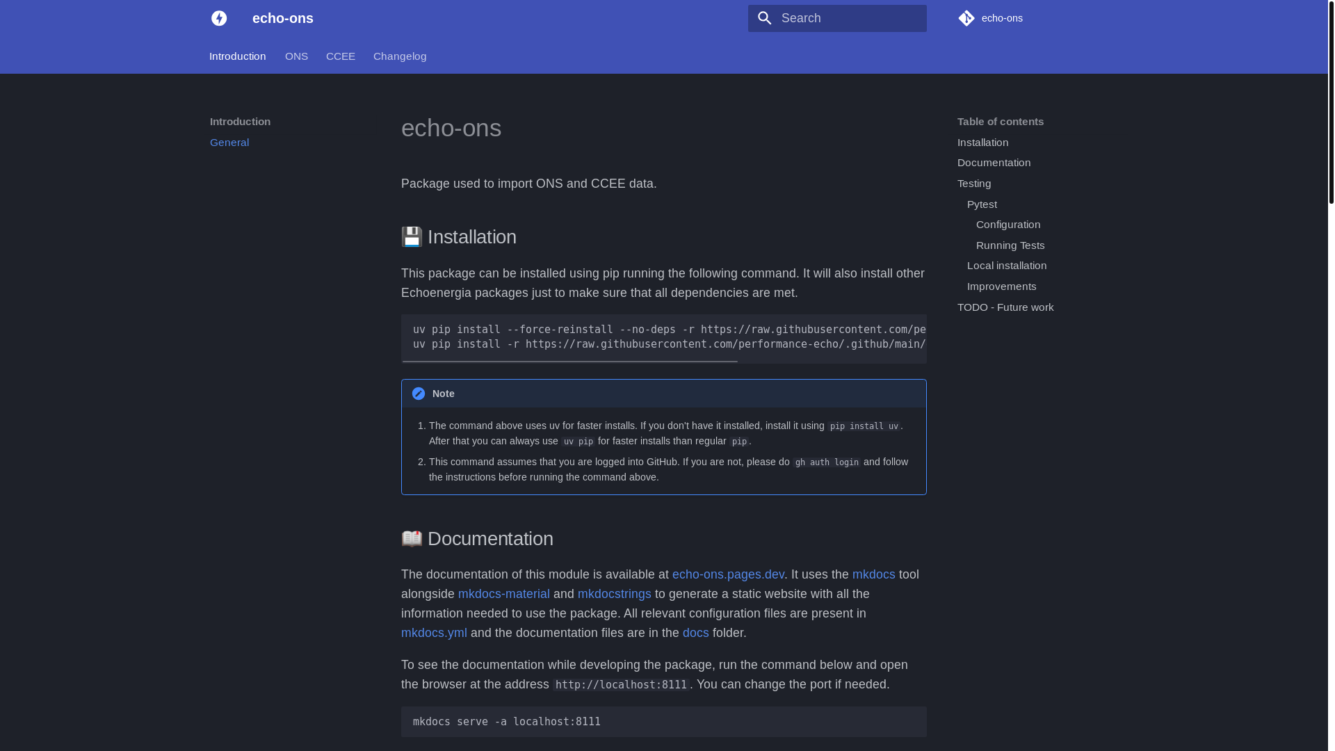 website screenshot of https://echo-ons.pages.dev/