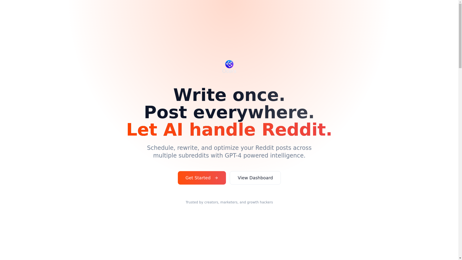 website screenshot of https://getocera.xyz/