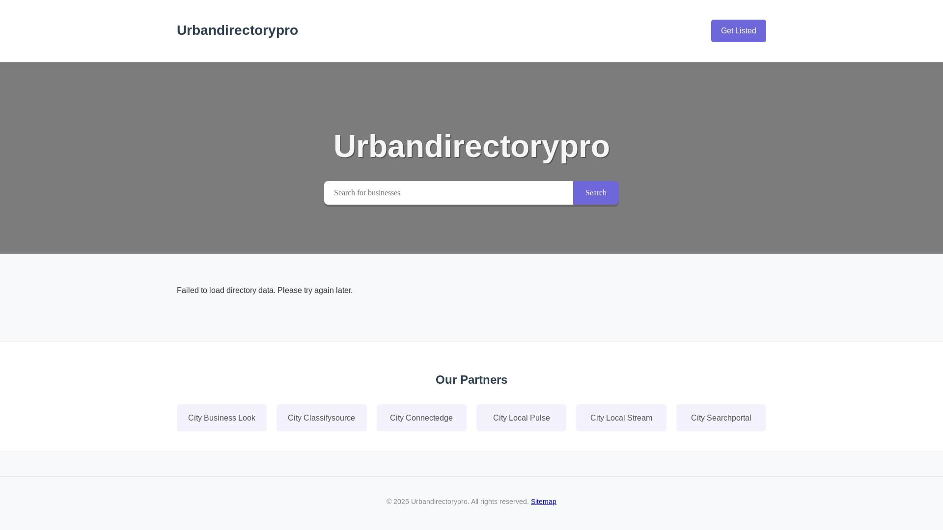 website screenshot of https://urbandirectorypro.pages.dev/