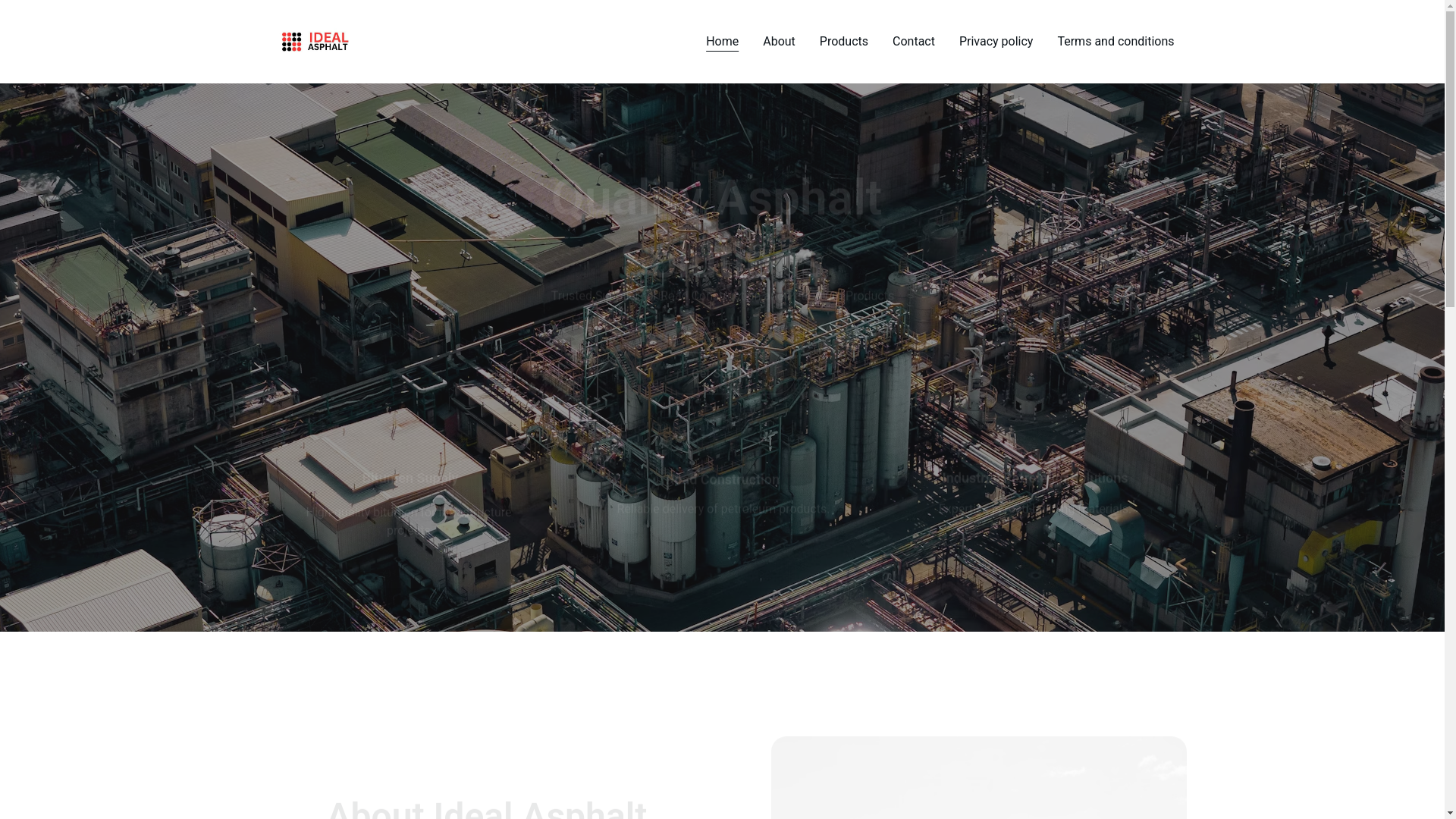 website screenshot of https://idealasphalt.in/