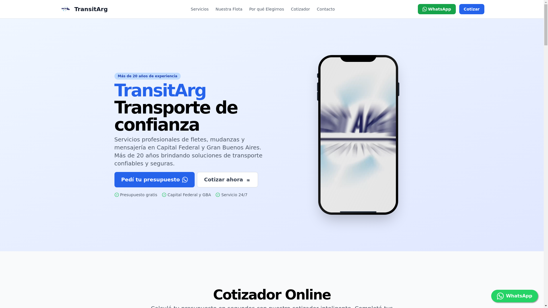 website screenshot of https://transitarg.pages.dev/