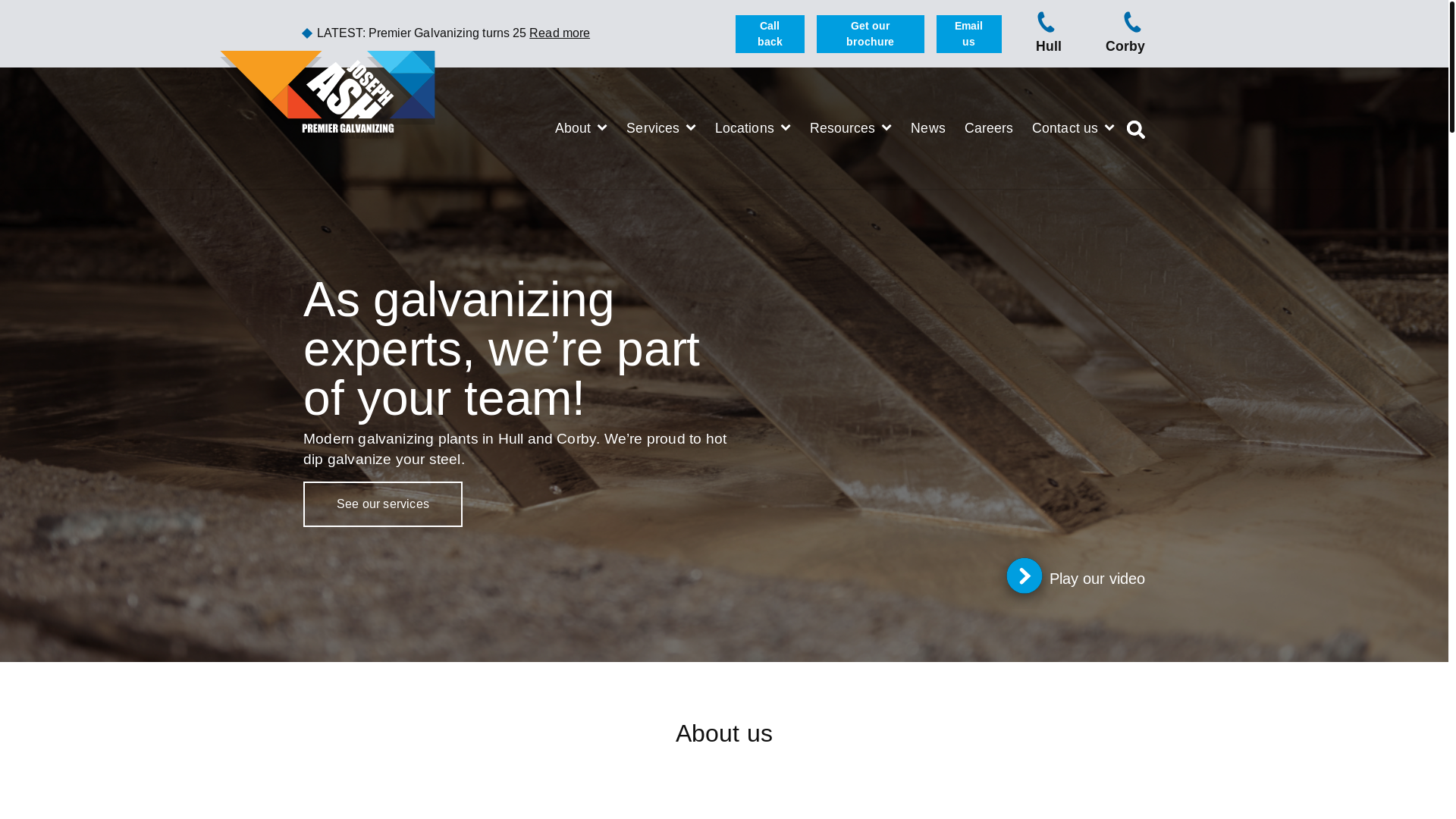 website screenshot of https://premier-galvanizing.co.uk/