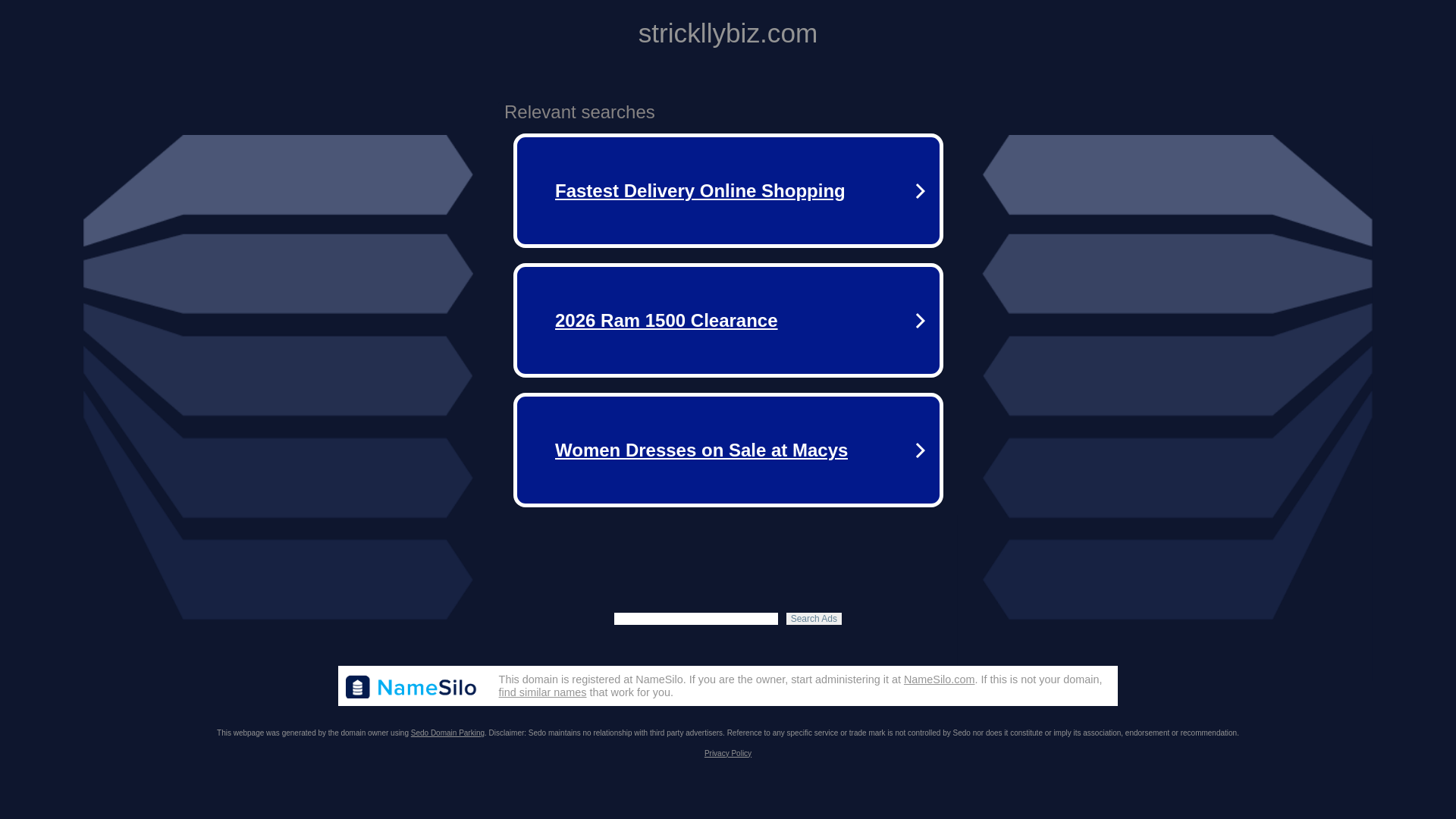 website screenshot of https://strickllybiz.com/