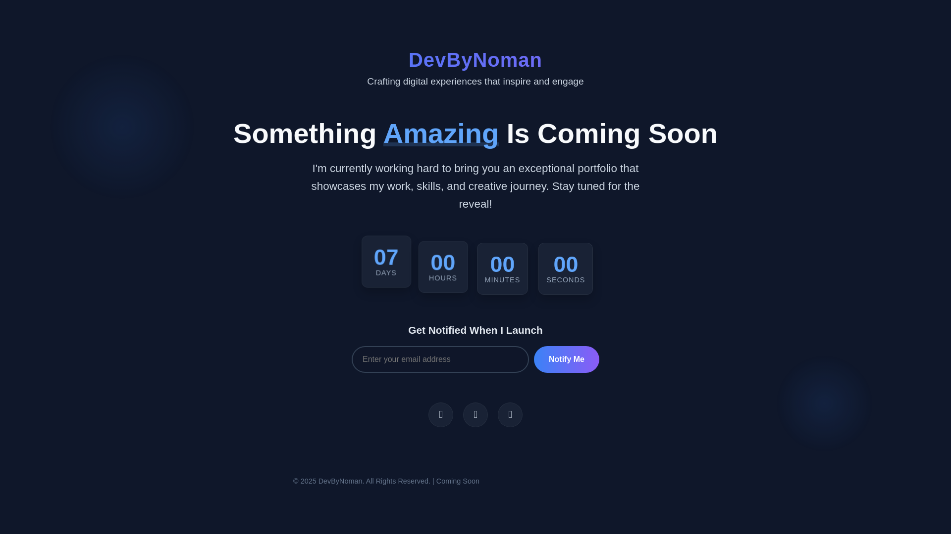 website screenshot of https://devbynoman.com/