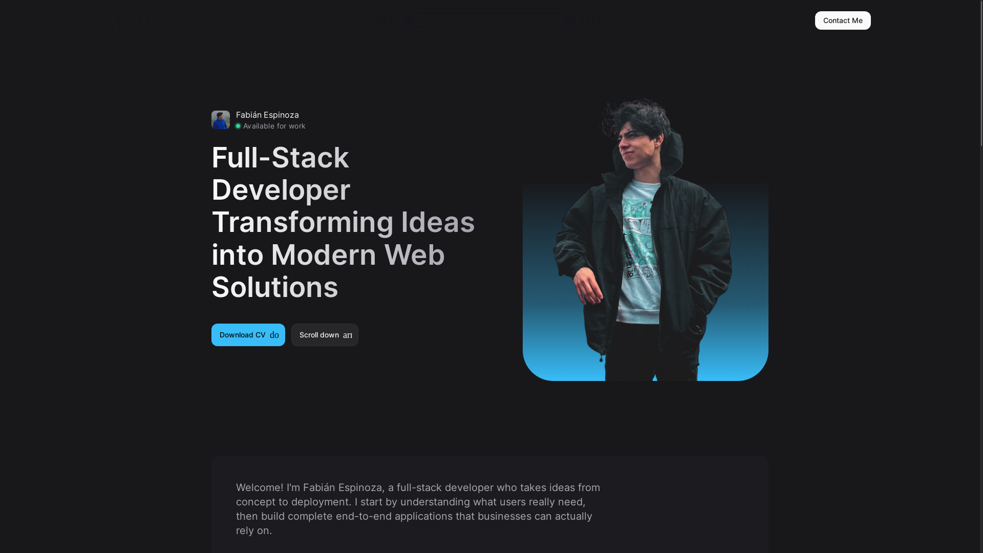 website screenshot of https://fabian-espinoza.com/