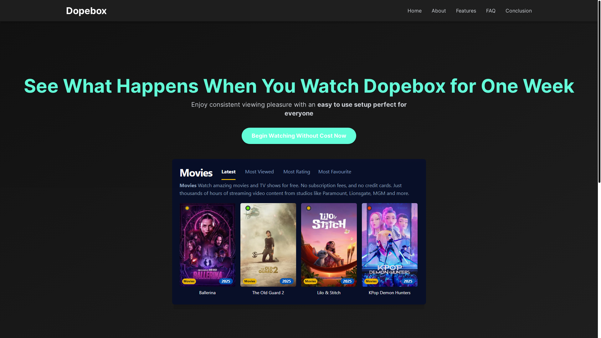 website screenshot of https://dopebox-5ydi.pages.dev/