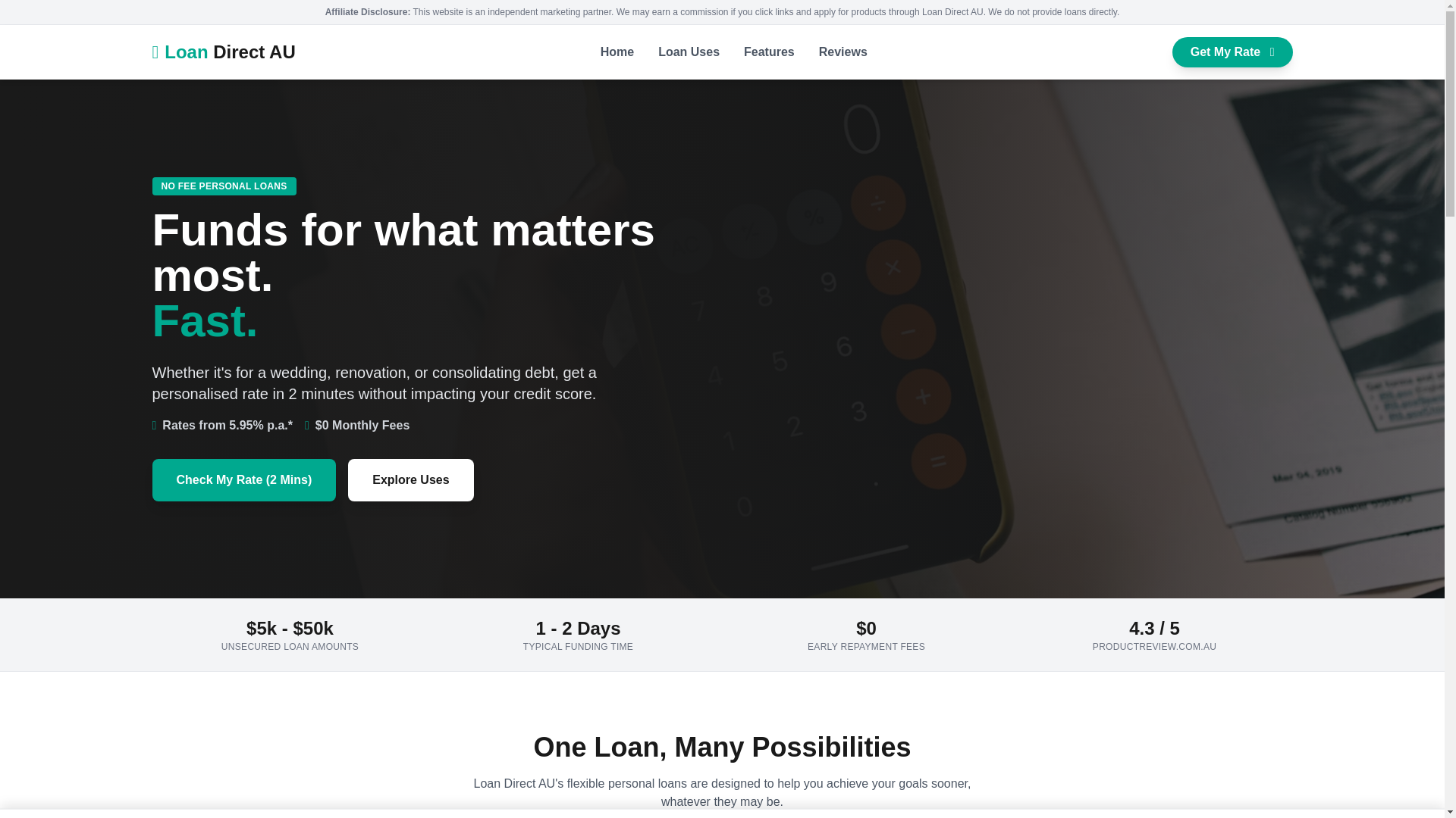 website screenshot of https://loandirectau.com/