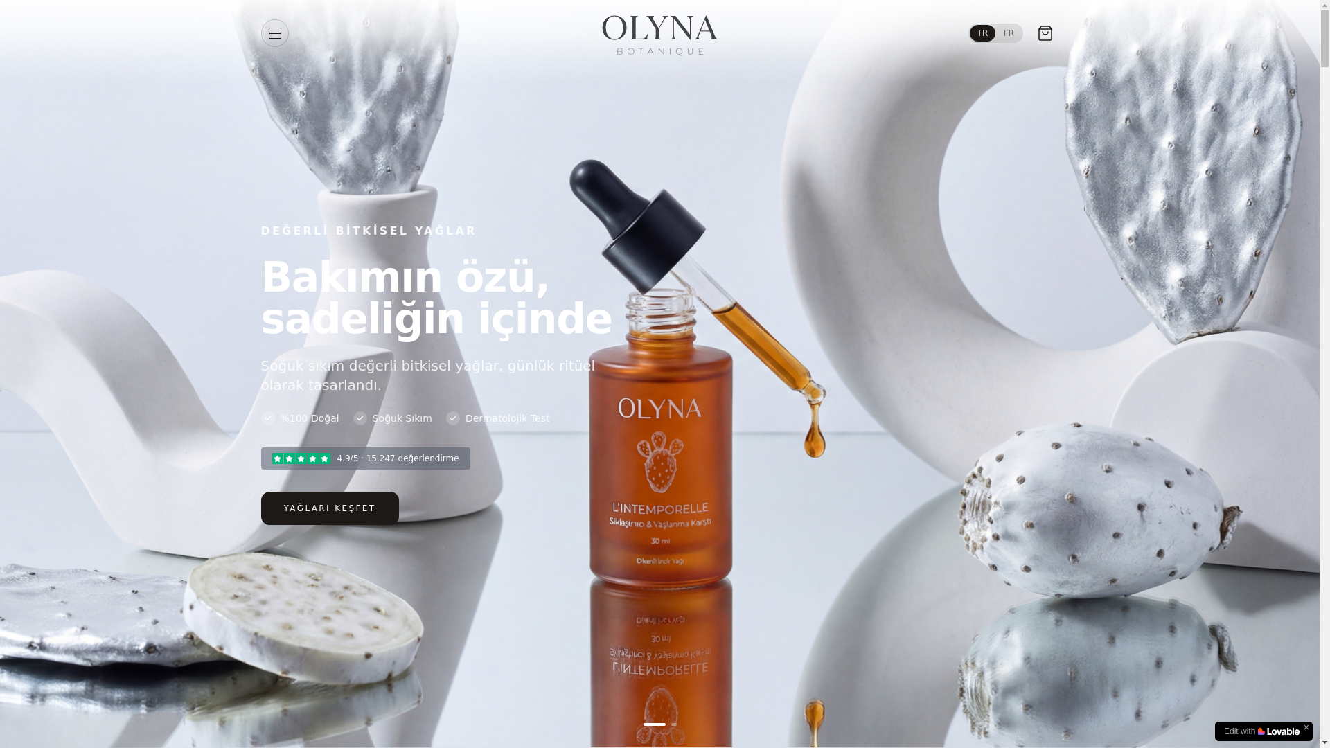 website screenshot of https://olyna-botanique.com/