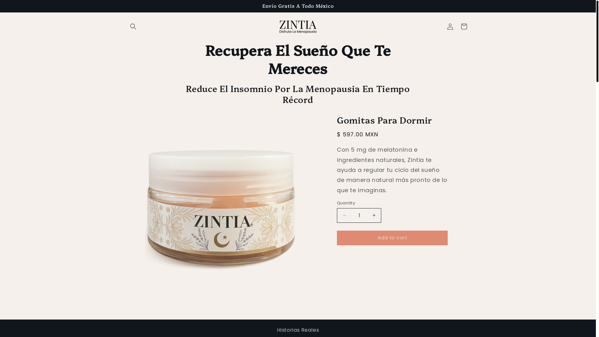 website screenshot of https://zintia.mx/