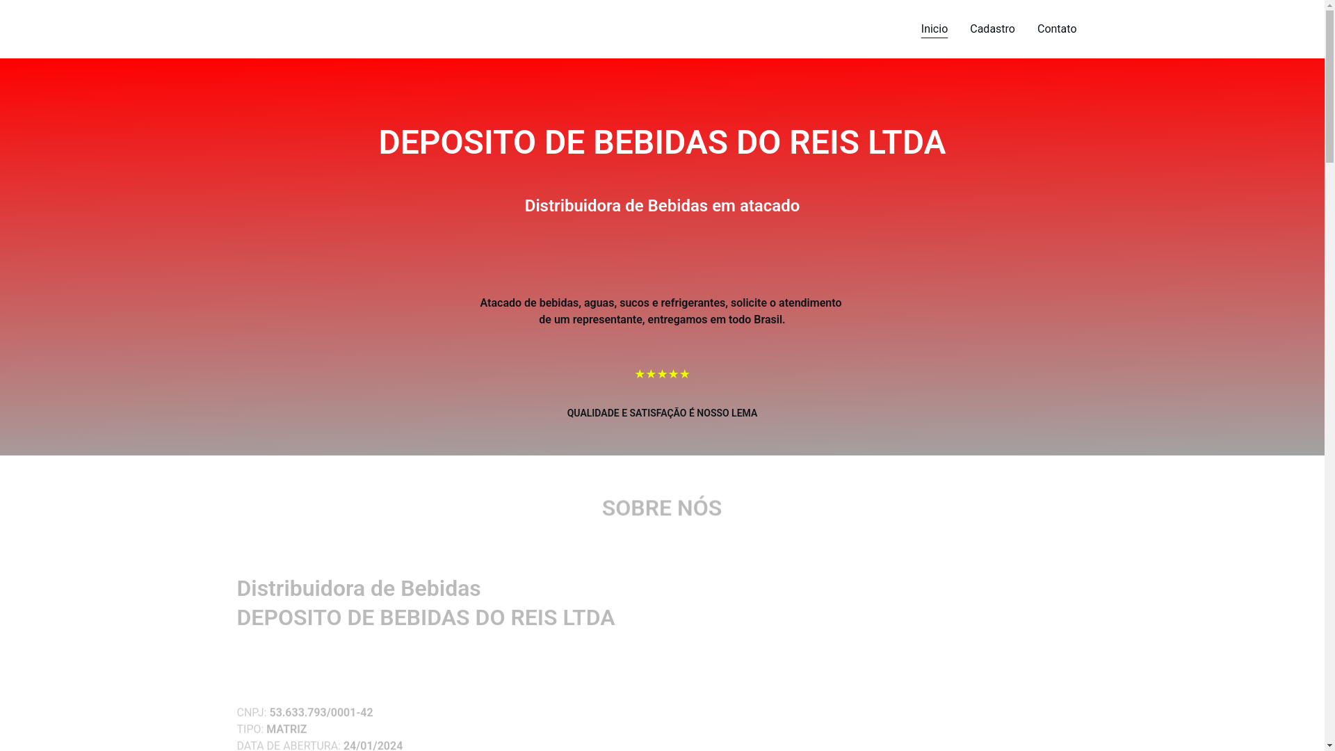 website screenshot of https://distribuicaodebebidasreis.site/