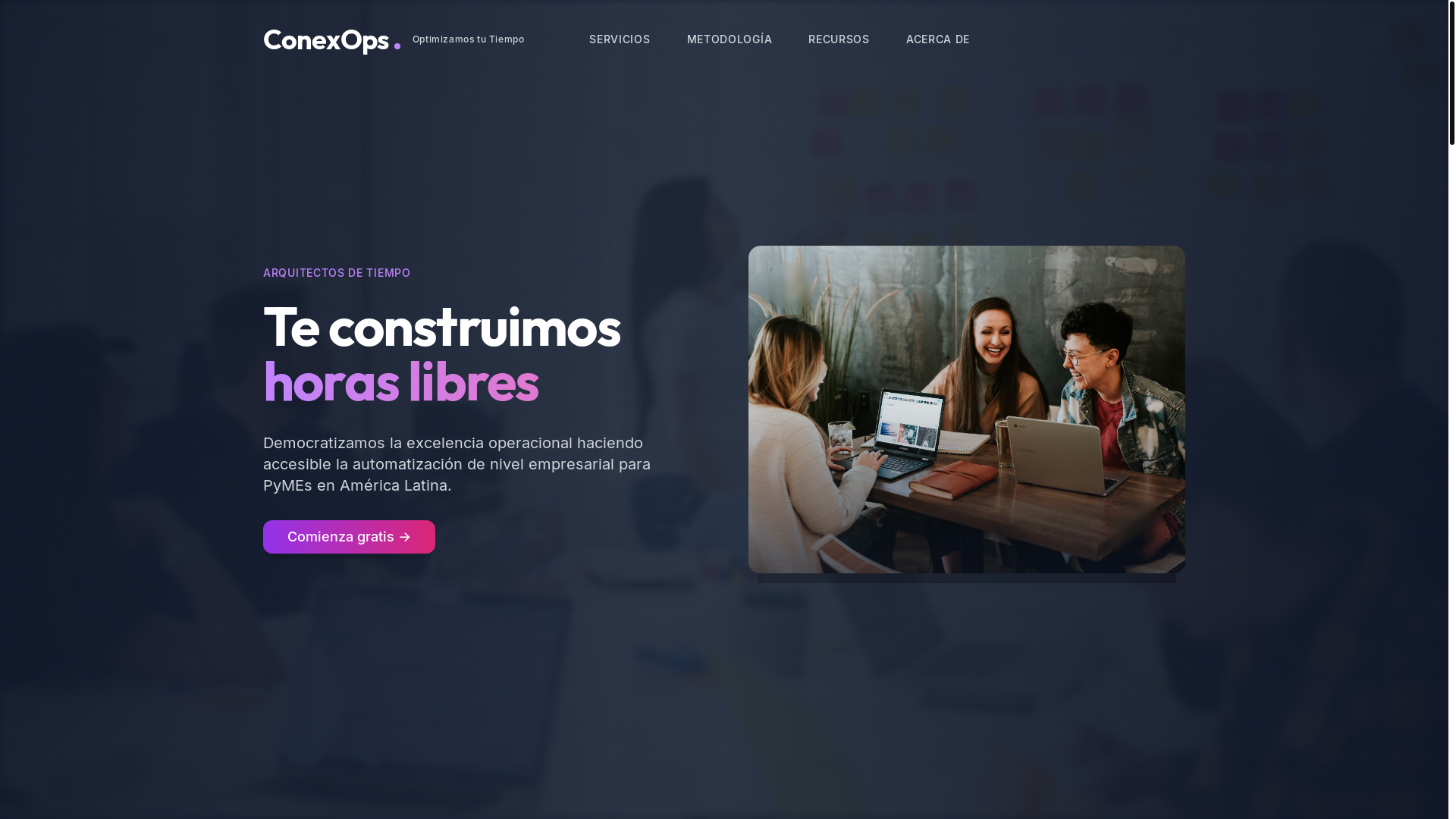 website screenshot of https://conexops.com/