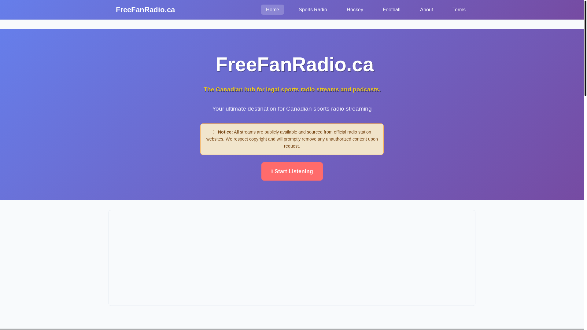 website screenshot of https://freefanradio.ca/