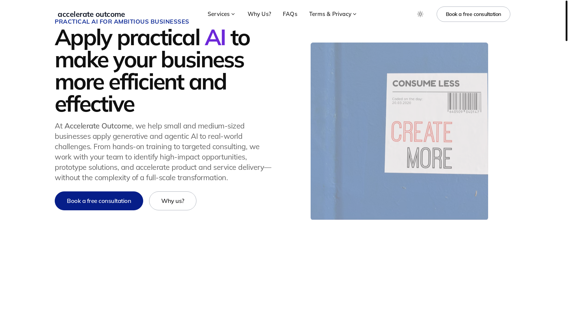 website screenshot of https://accelerateoutcome-com.pages.dev/