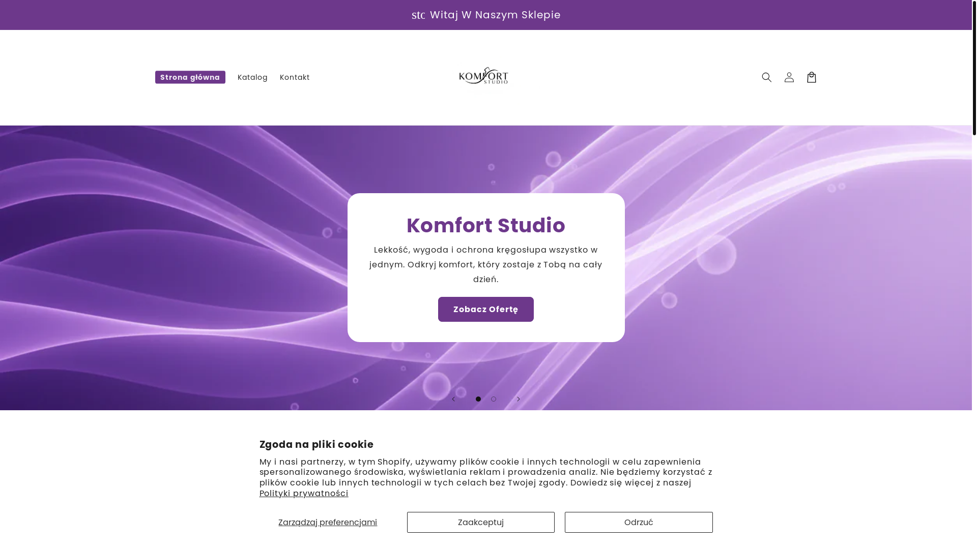 website screenshot of https://komfortstudio.com.pl/