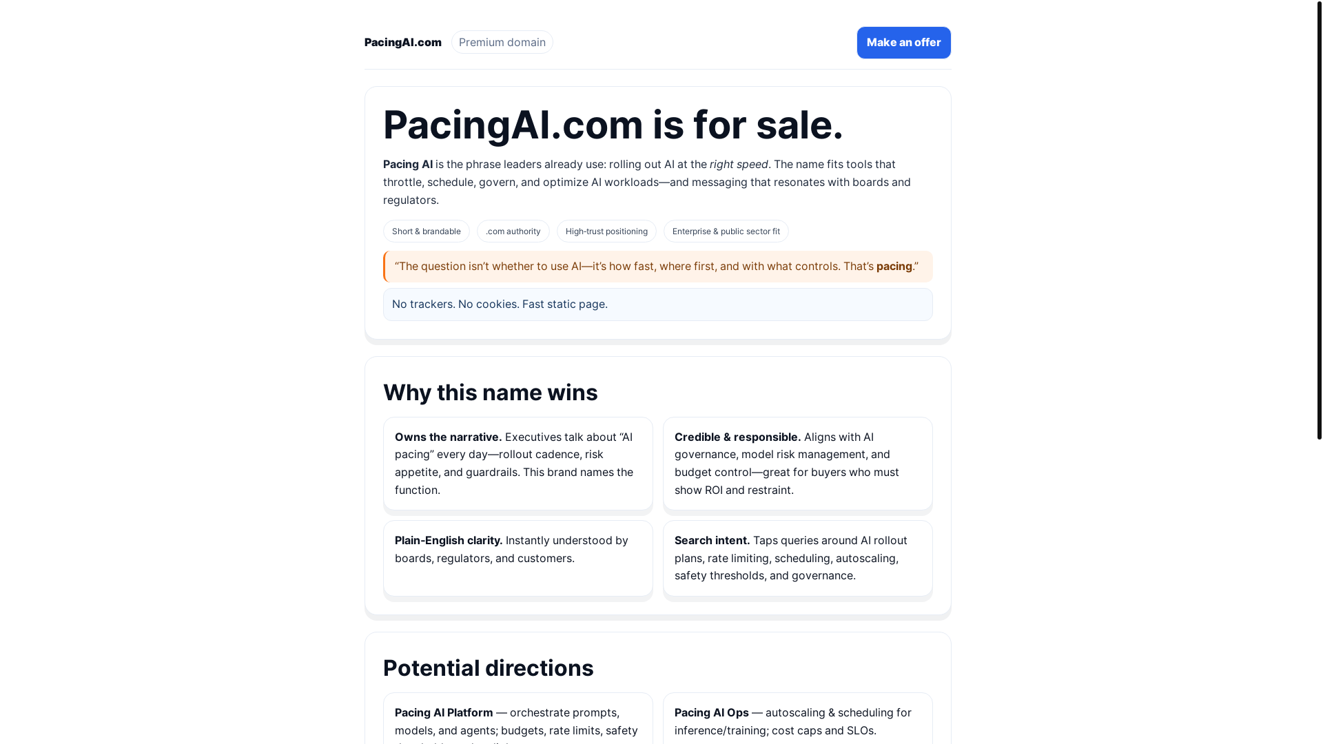 website screenshot of https://pacingai.pages.dev/