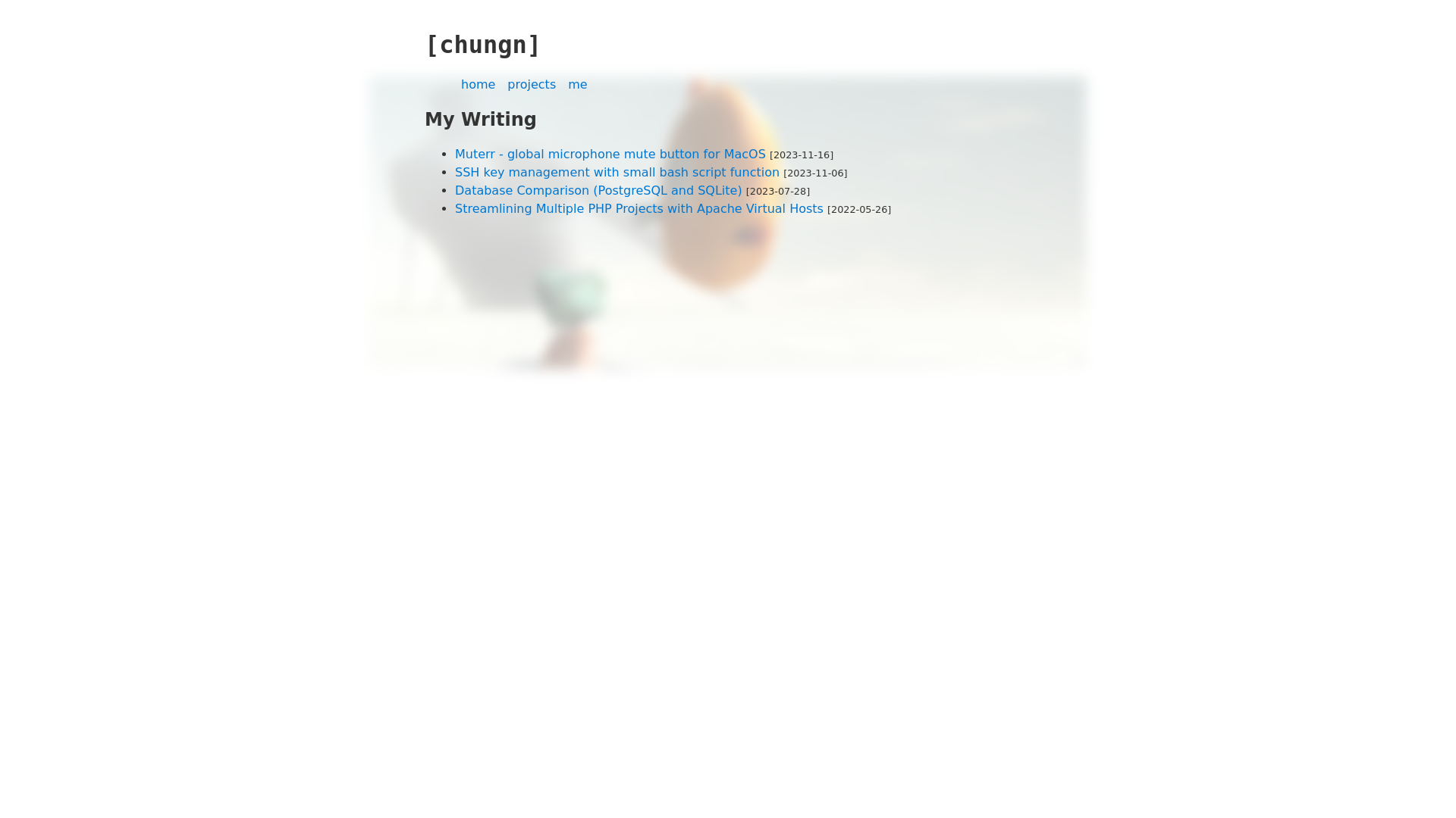 website screenshot of https://chungn.pages.dev/