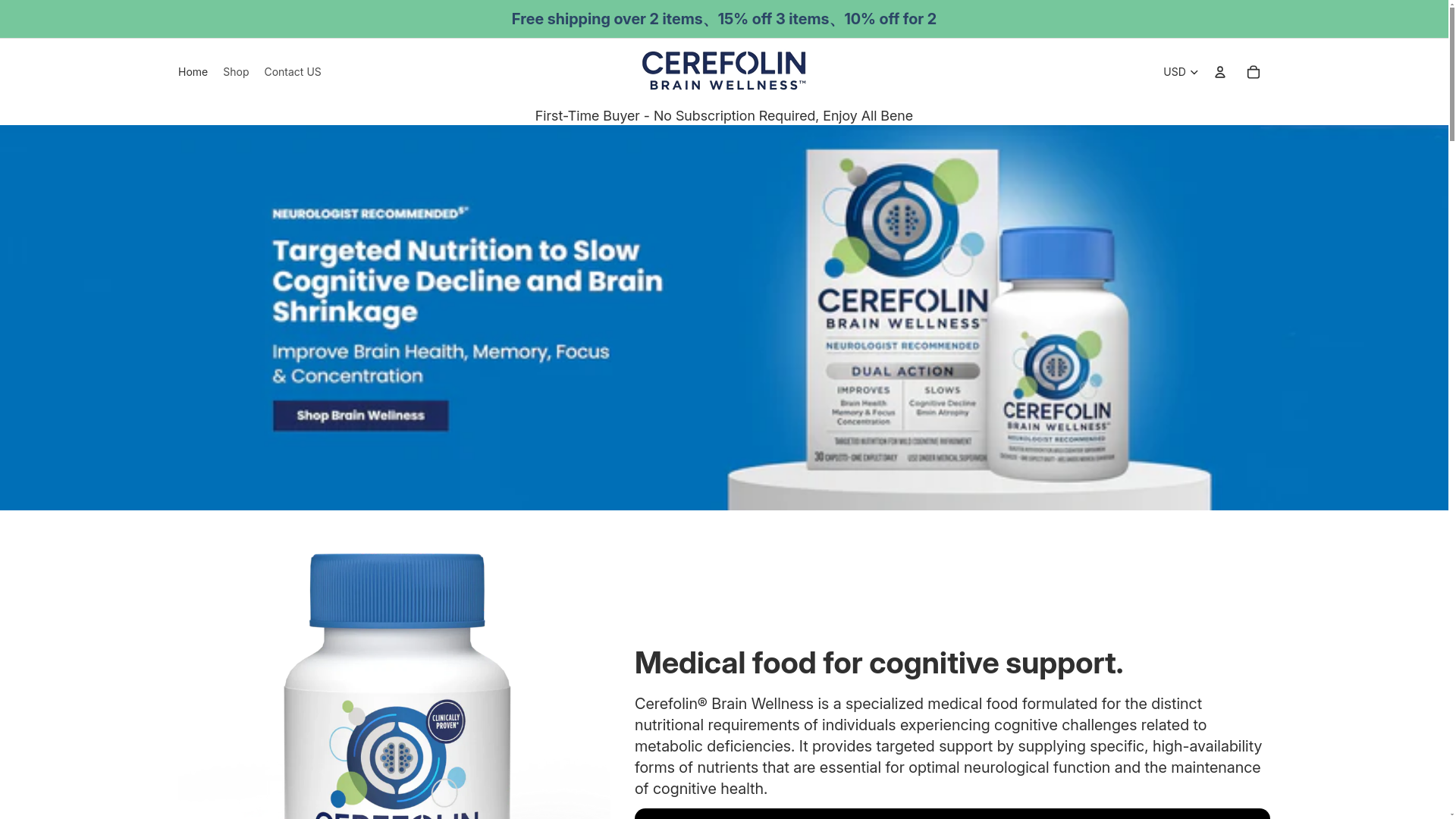 website screenshot of https://cerefolina.shop/