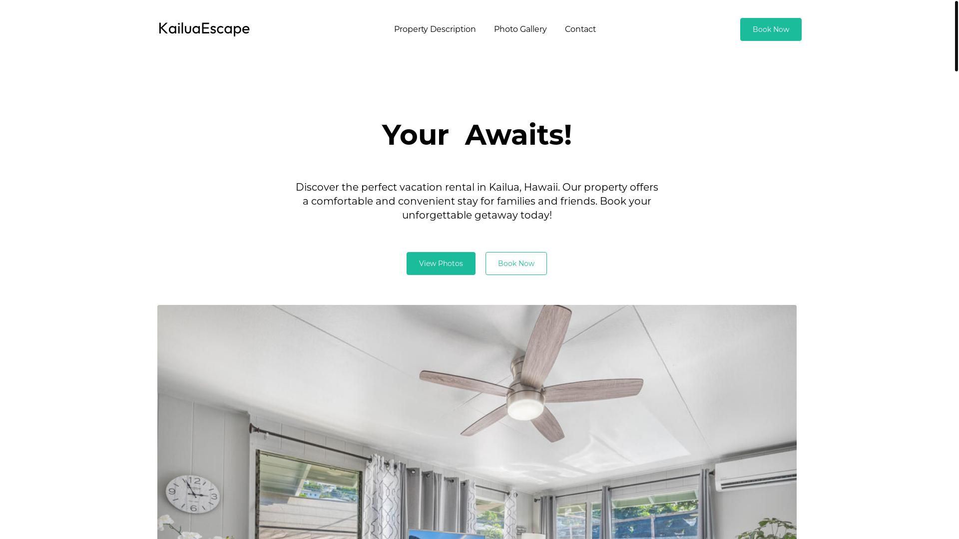 website screenshot of https://kailua-escape.com/