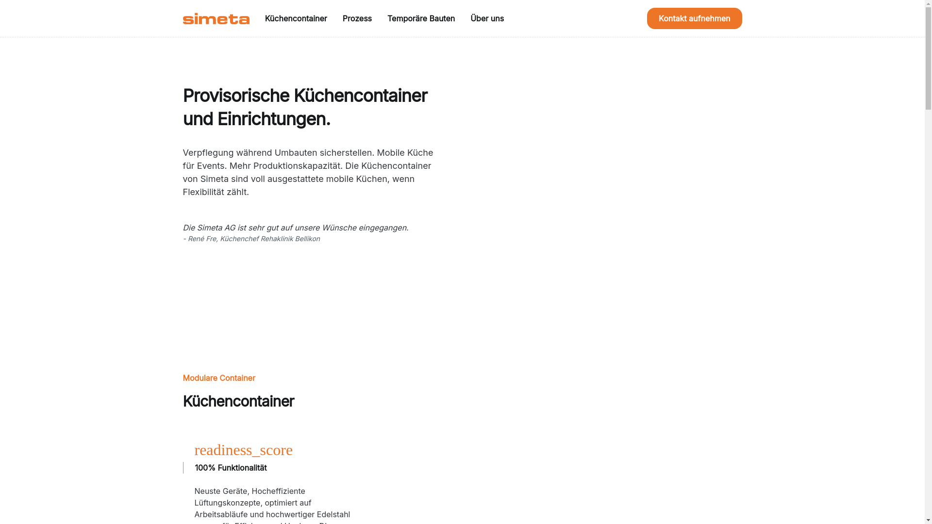 website screenshot of https://website-simeta-kuechenprovisorium-ch.pages.dev/