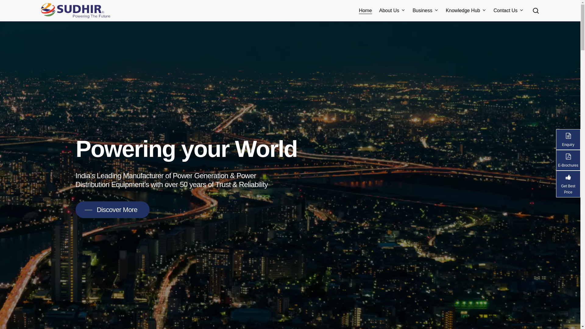 website screenshot of http://www.sudhirpower.com/