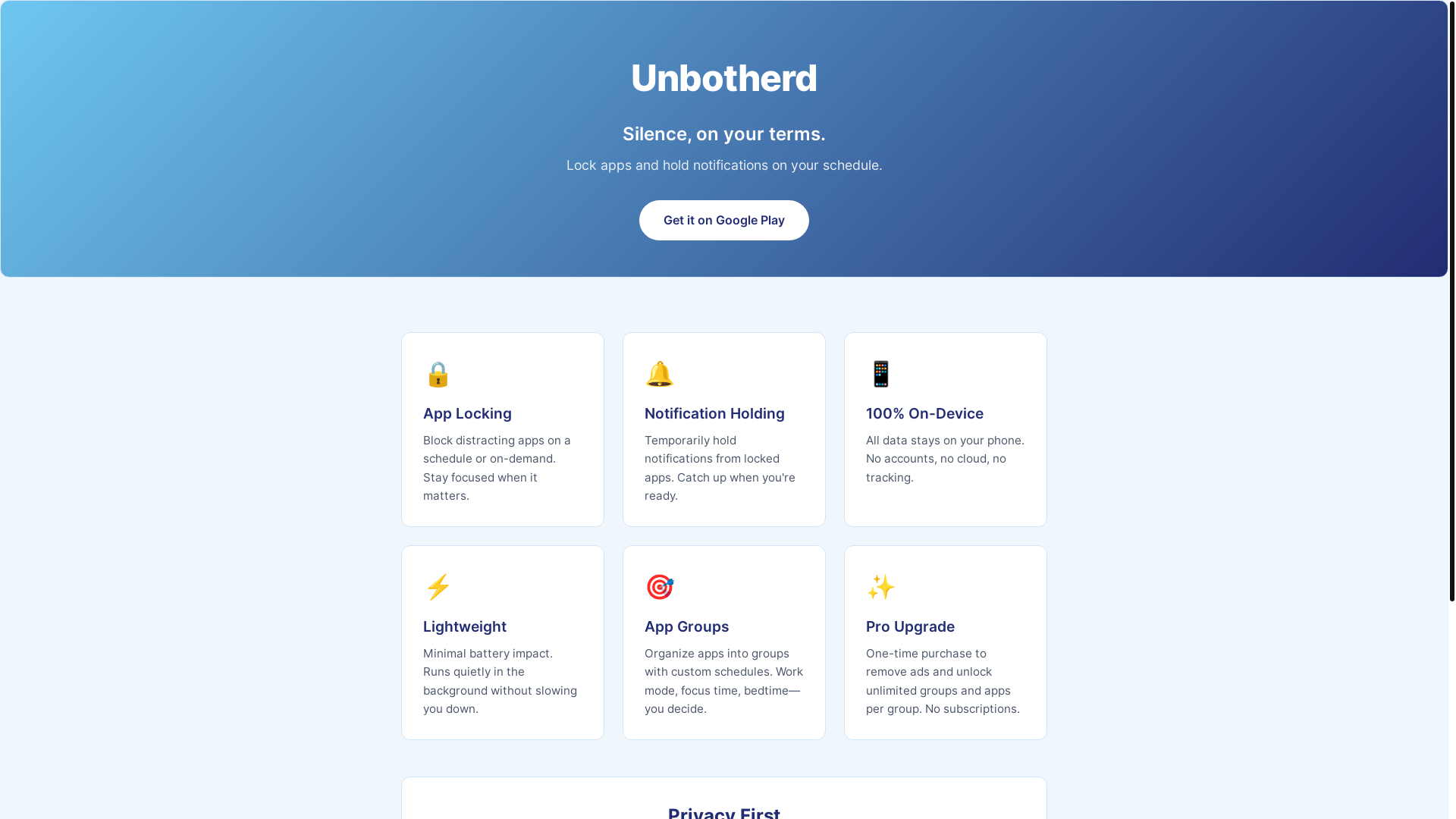 website screenshot of https://unbotherd-site.pages.dev/