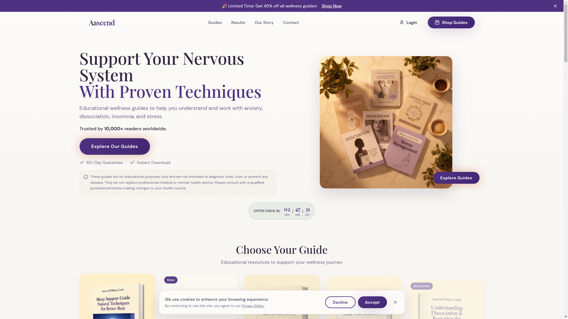 website screenshot of https://aascend.app/
