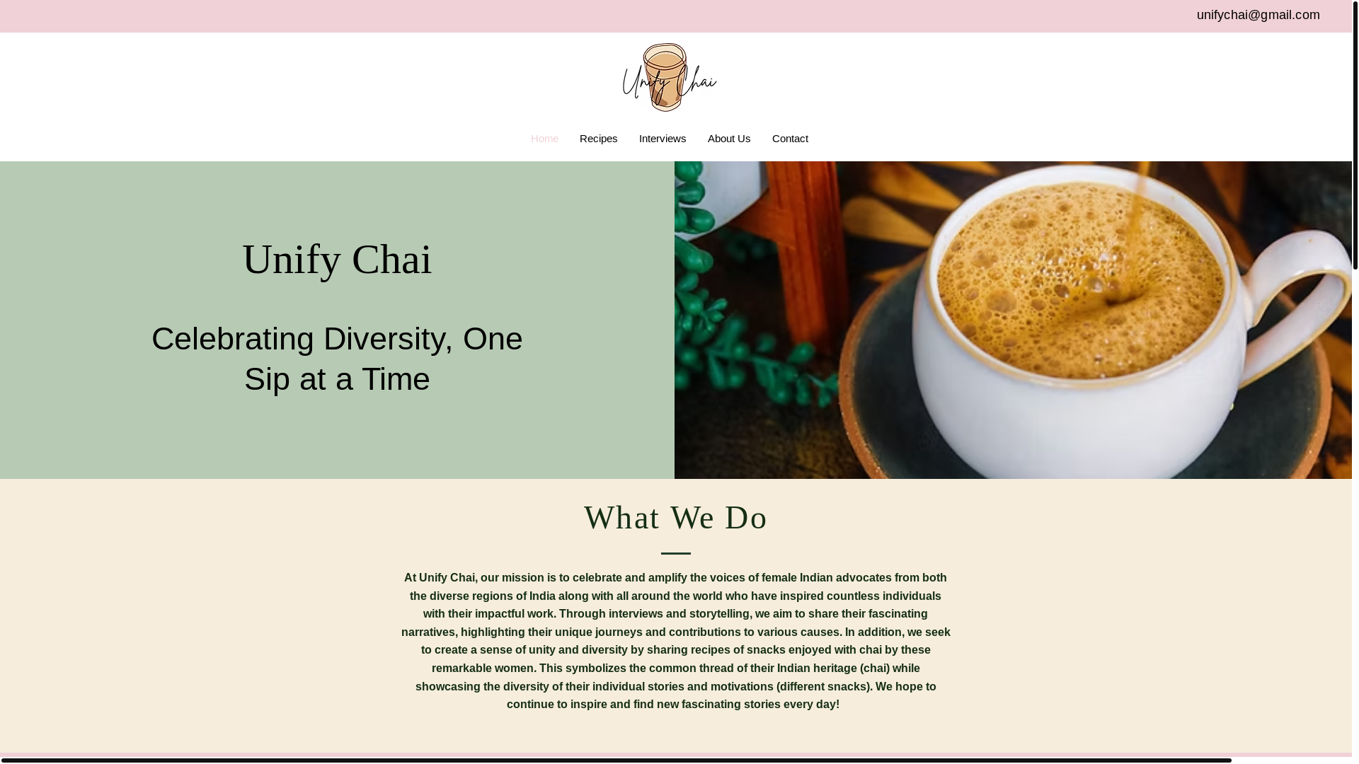 website screenshot of https://unifychai.org/