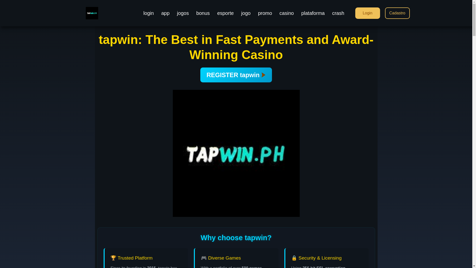 website screenshot of https://tapwinslot.com/