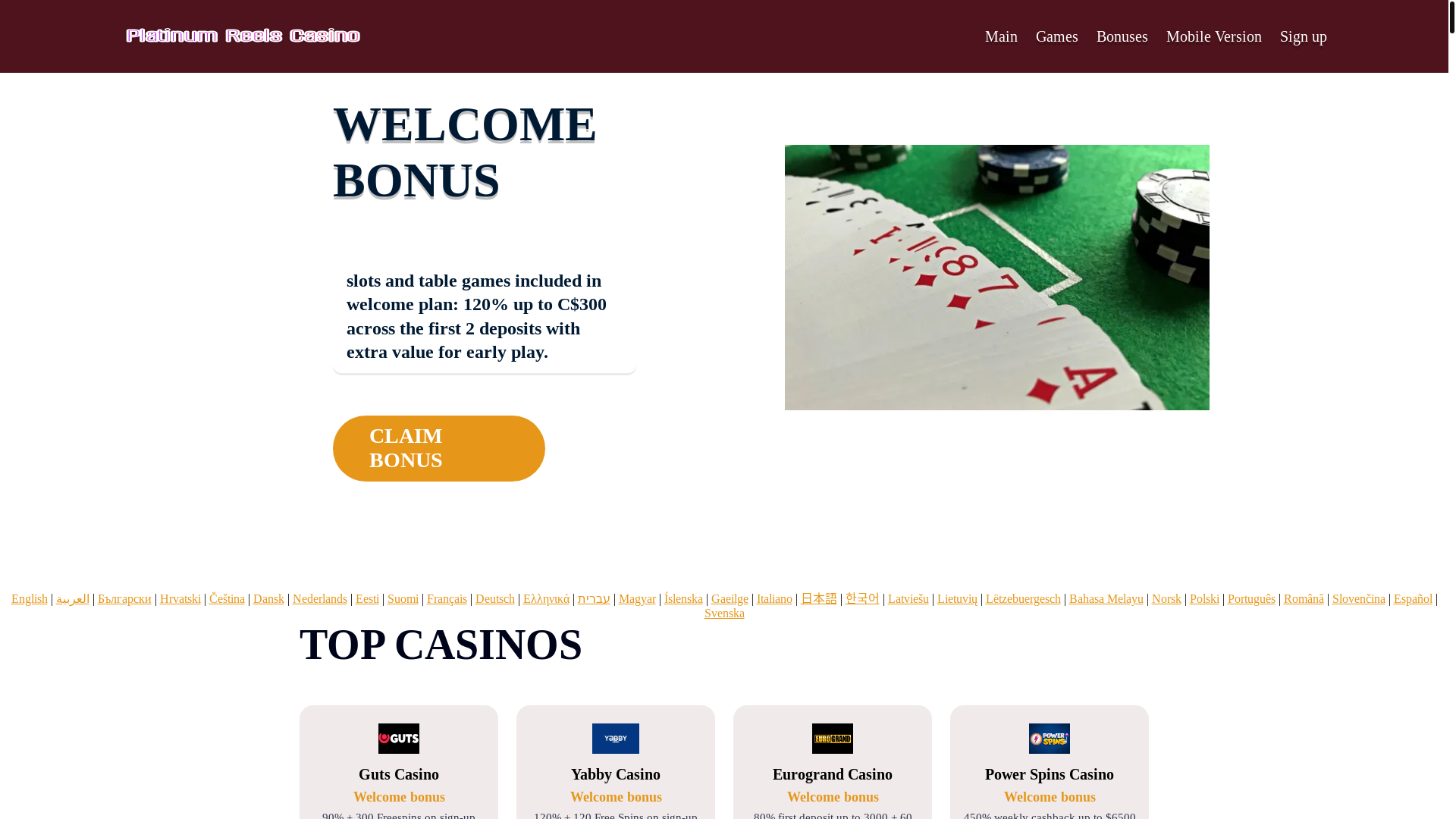 website screenshot of https://platinumreels1.bond/