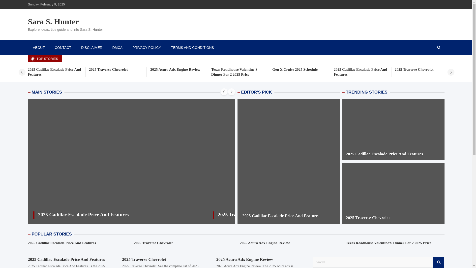website screenshot of https://sarashunter.pages.dev/
