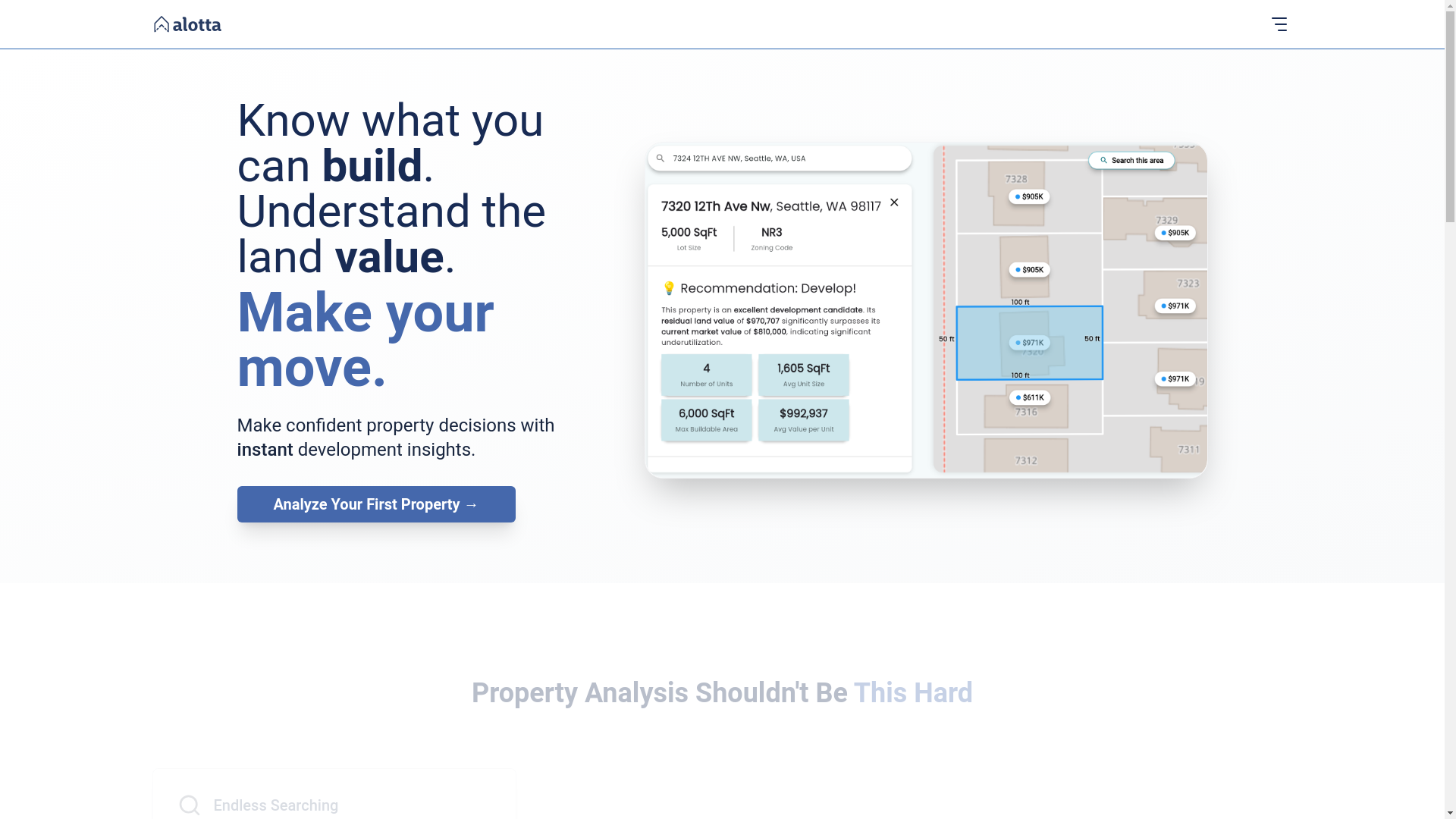 website screenshot of https://alotta-landing.pages.dev/