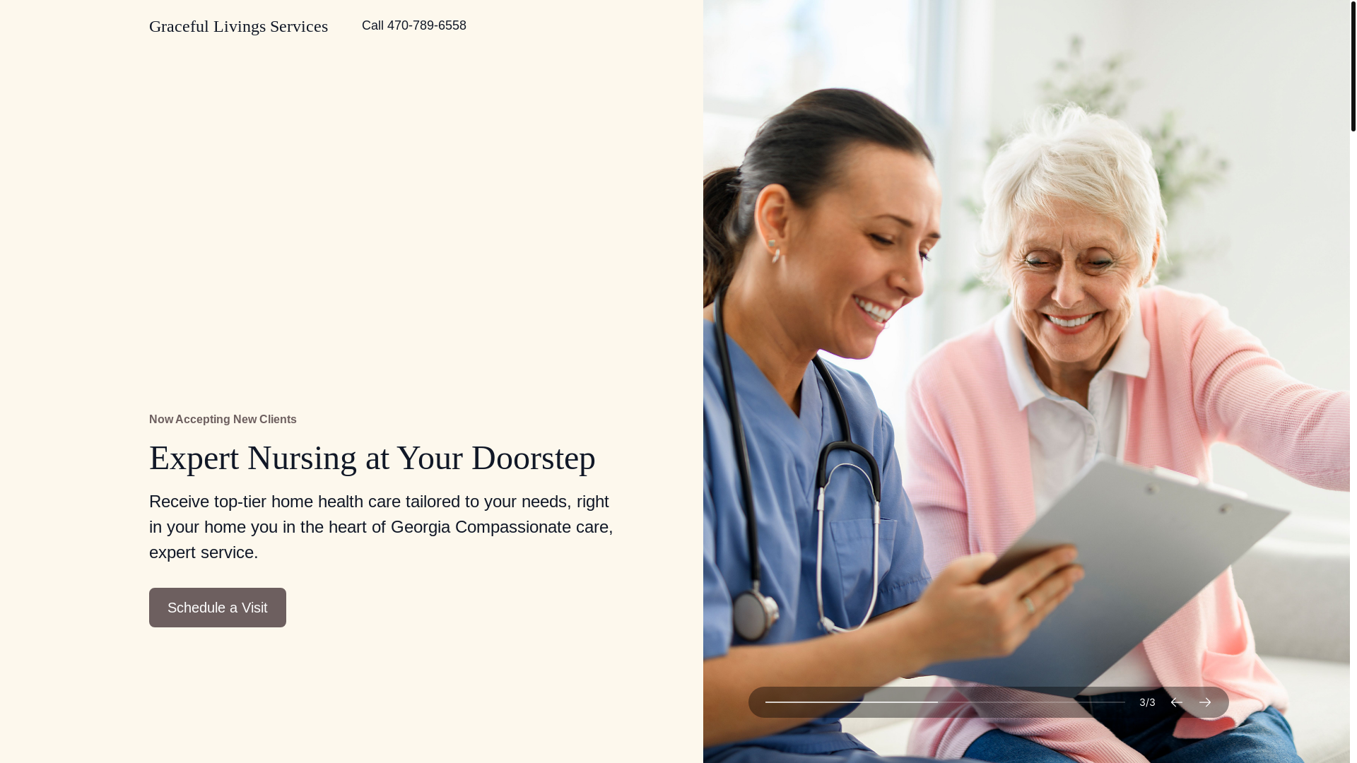 website screenshot of https://gracefullivinservices.com/