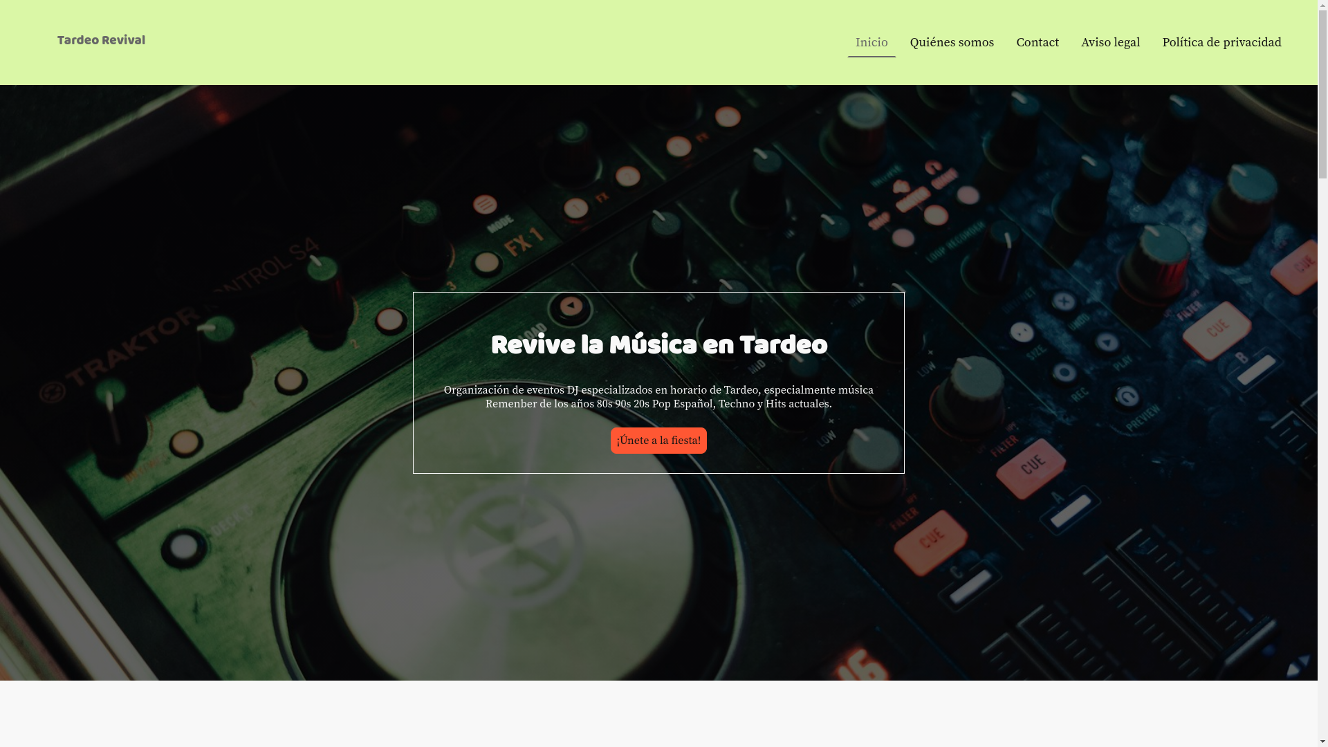 website screenshot of https://tardeorevival.es/