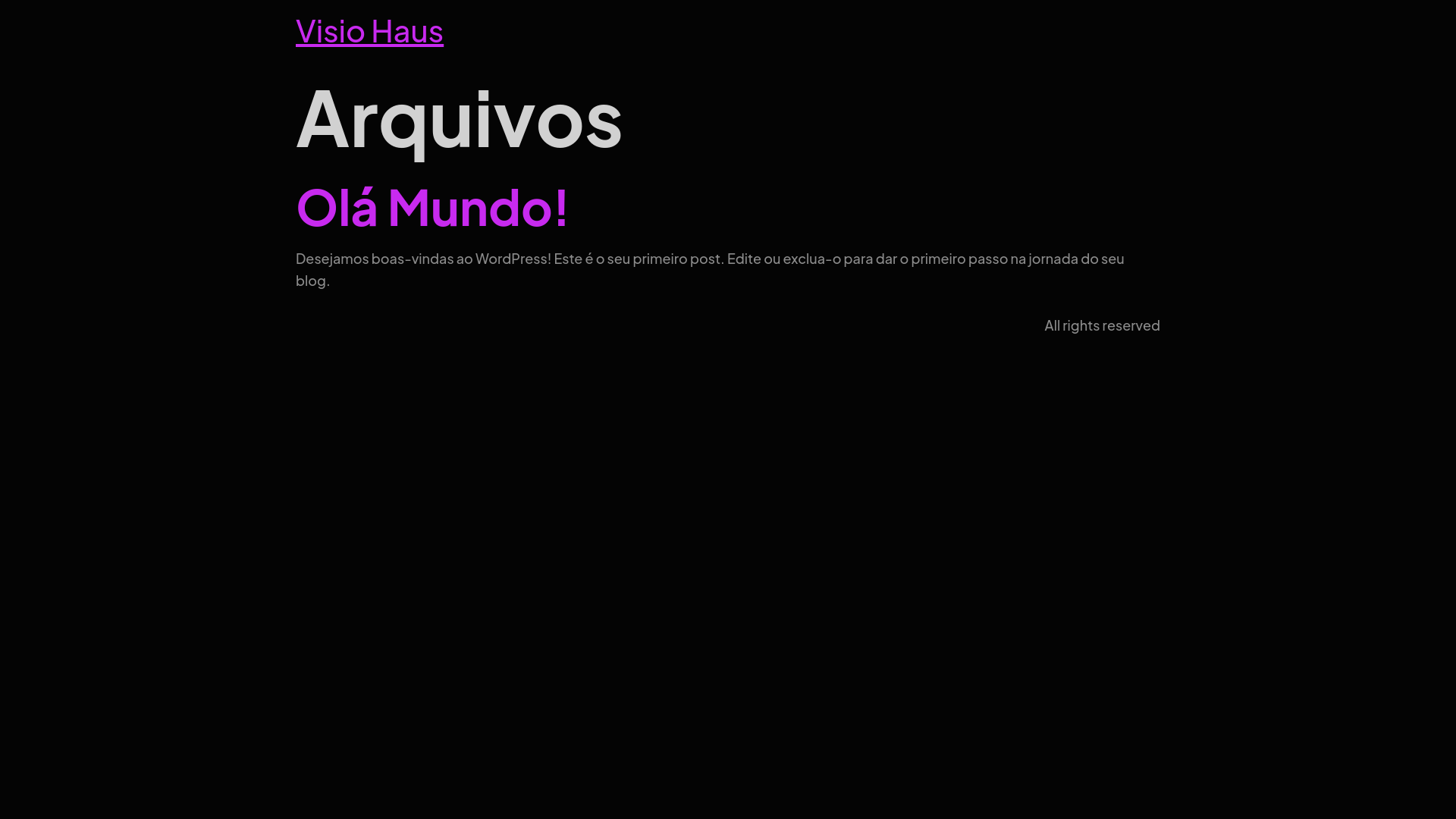 website screenshot of https://visiohaus.com.br/