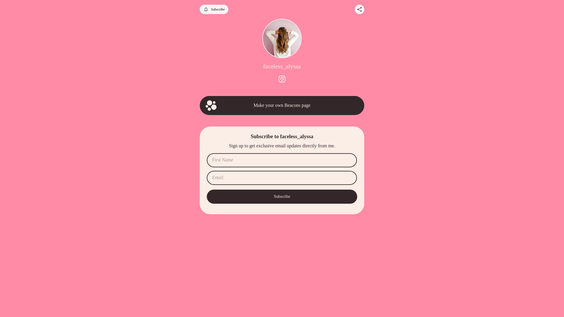 website screenshot of https://facelessalyssa.com/
