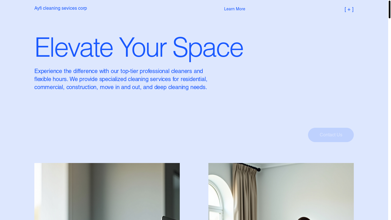 website screenshot of https://ayficleaningservicescorp.ca/