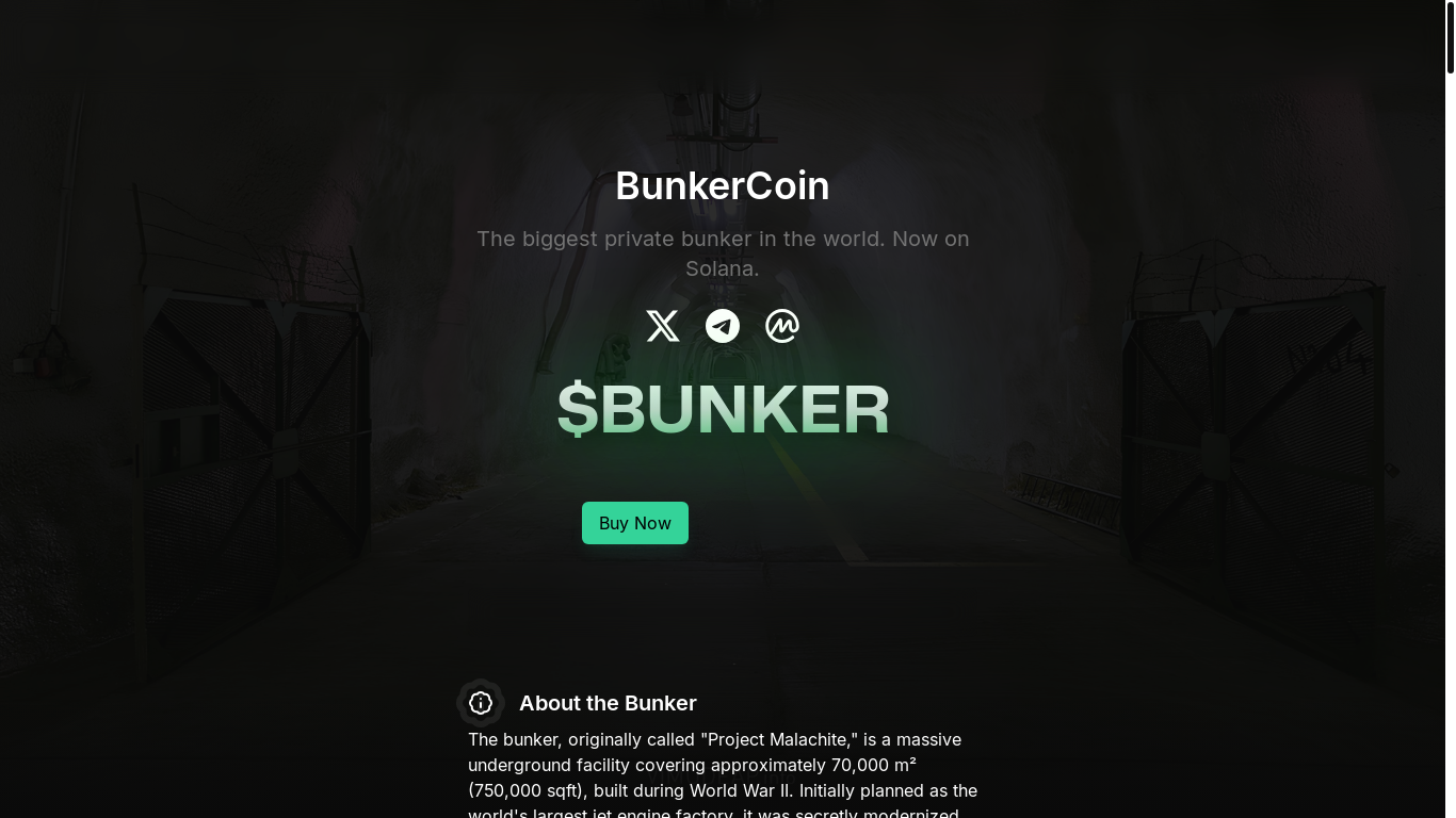 website screenshot of https://bunkercoin-web.pages.dev/