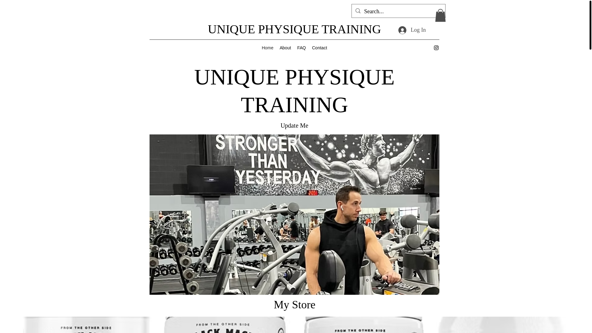 website screenshot of https://unqiuephysiquetraining.com/