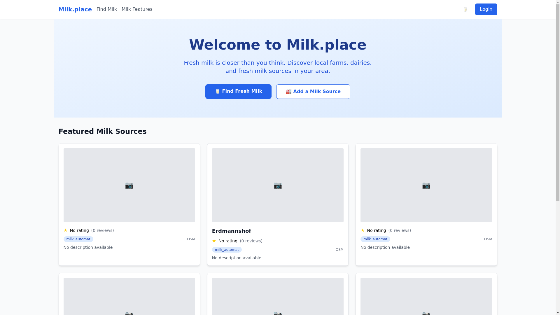 website screenshot of https://milkmap.org/
