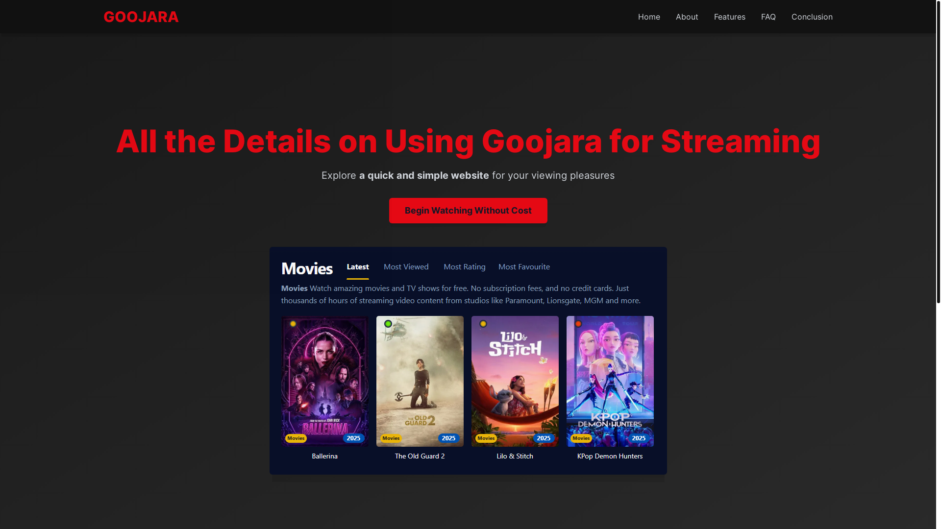 website screenshot of https://goojara-g7d6.pages.dev/