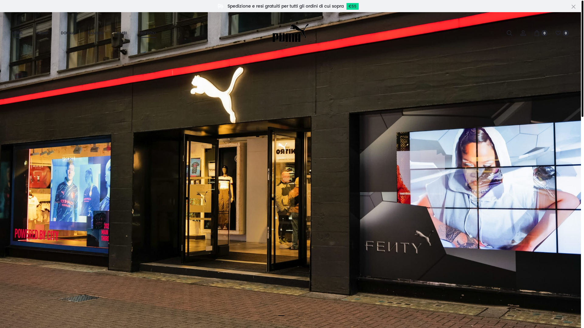 website screenshot of https://www.pumaitaly.it/
