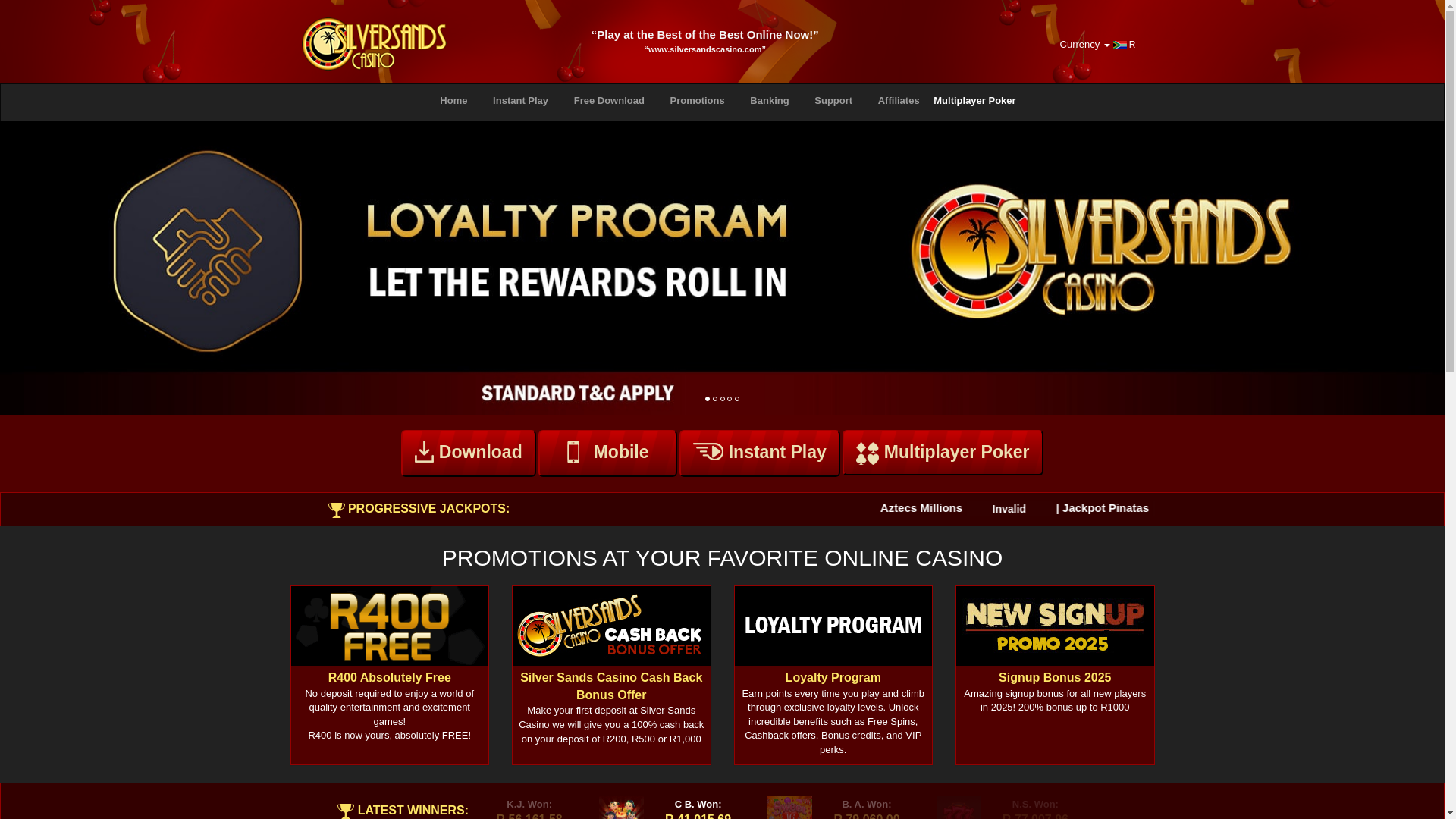 website screenshot of https://silversands.life/