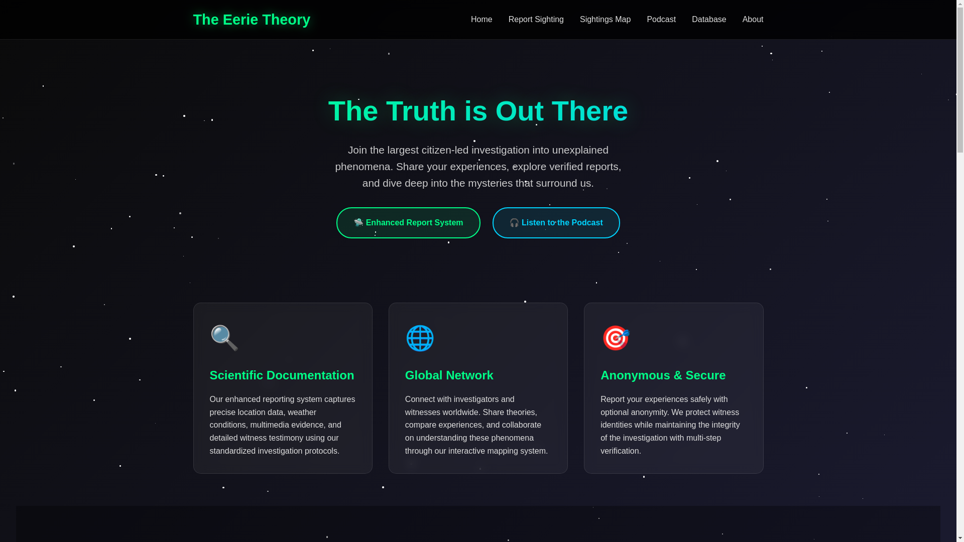 website screenshot of https://the-anomaly-archive.pages.dev/
