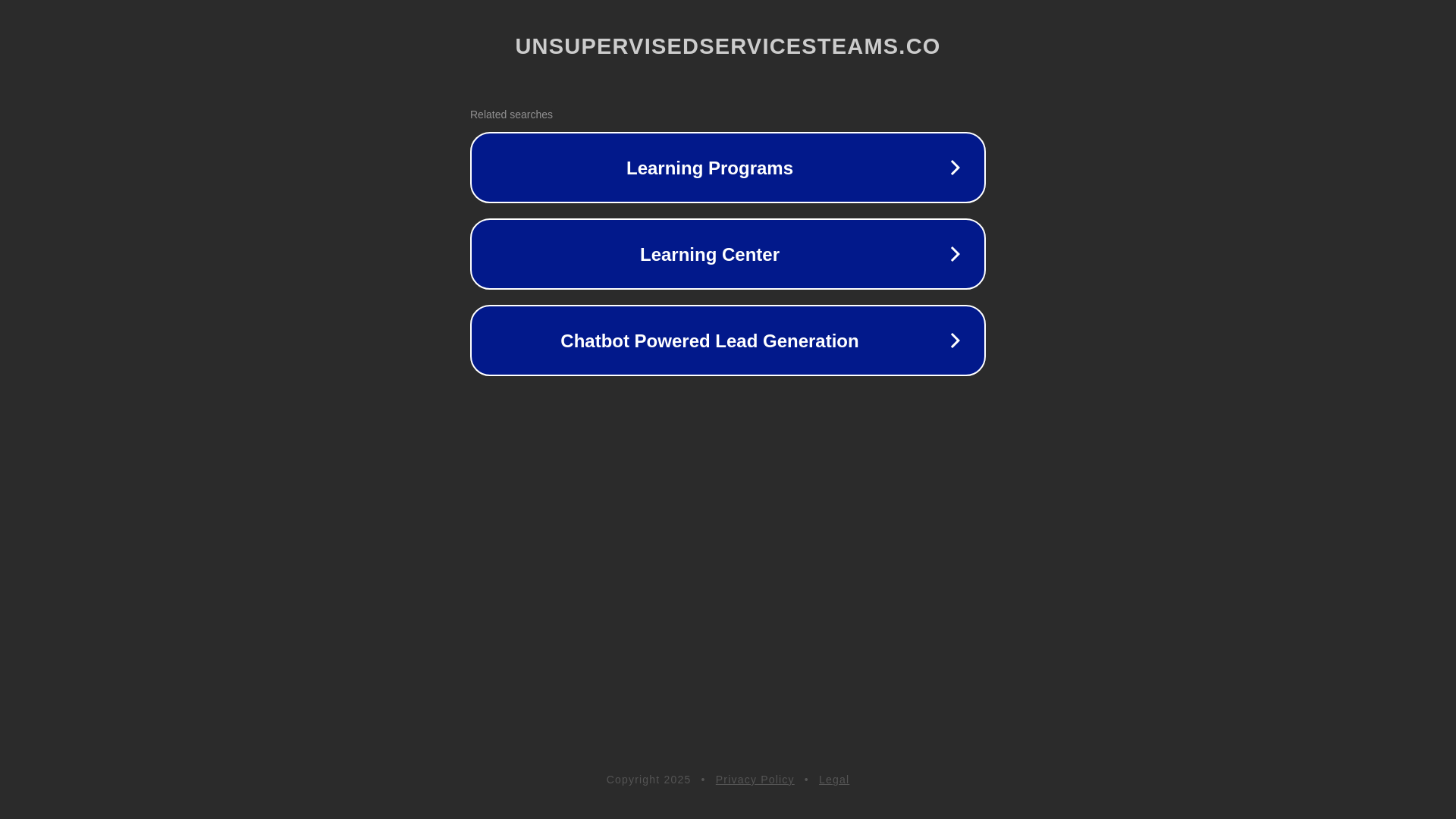 website screenshot of https://unsupervisedservicesteams.co/