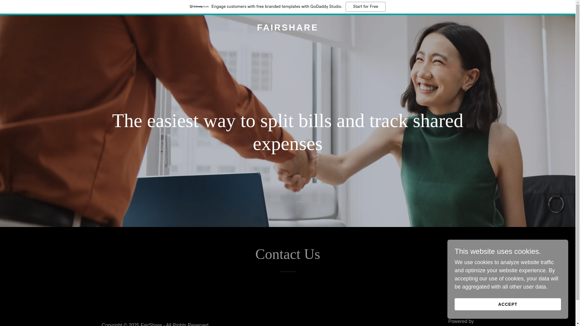 website screenshot of https://fairshareapp.co.in/
