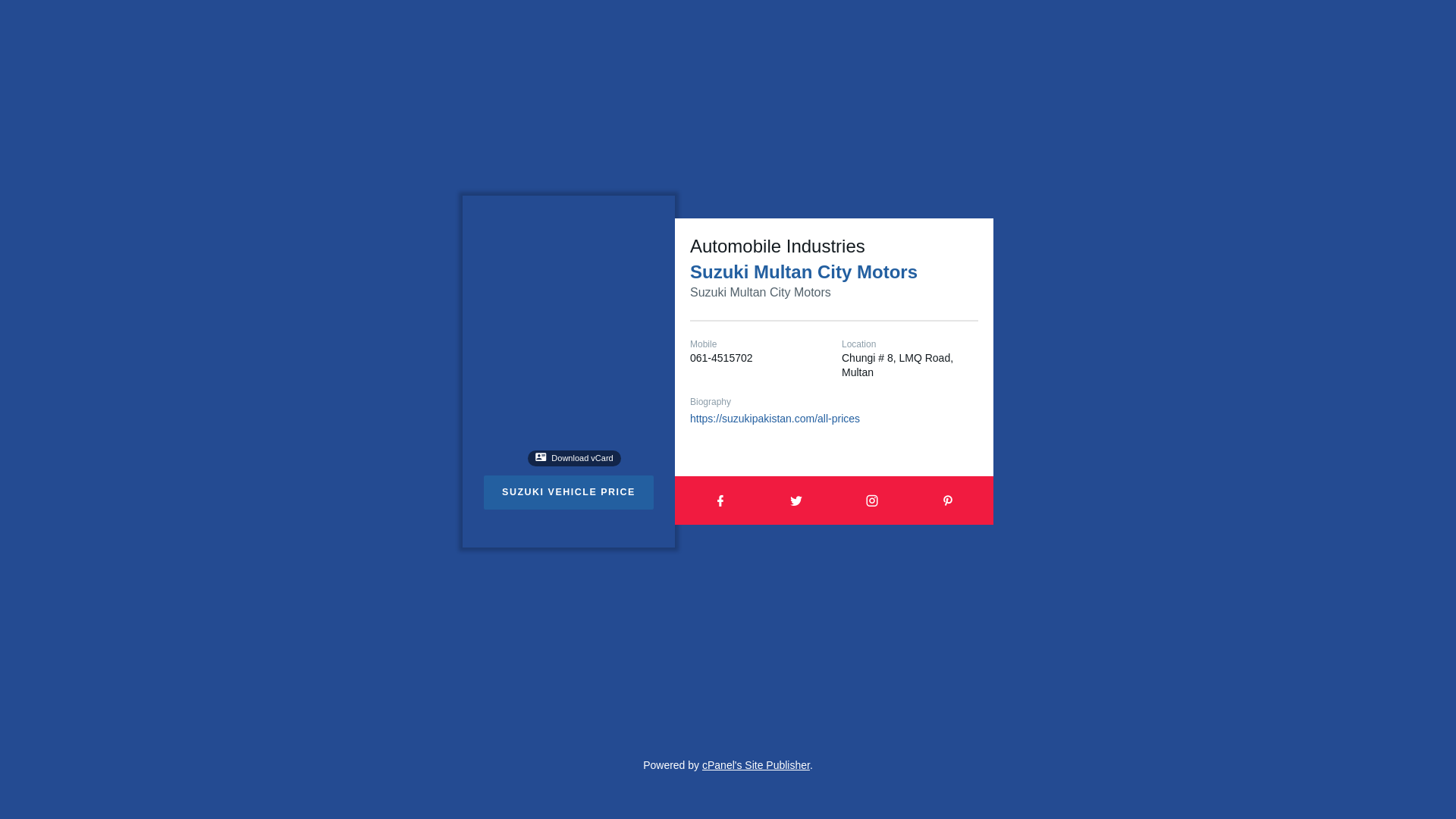 website screenshot of https://suzukimultancity.com/