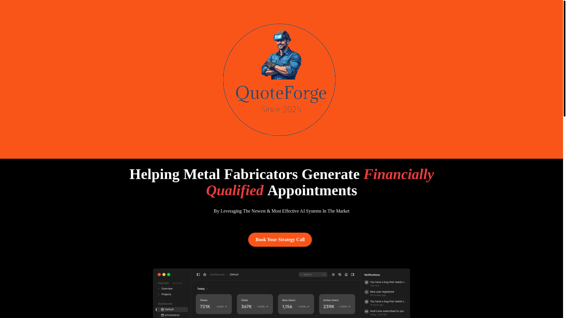 website screenshot of https://quoteforge.org/