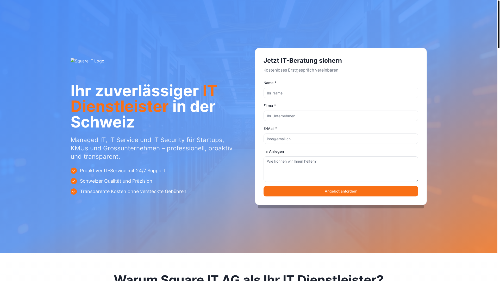 website screenshot of https://squareit-onepager-pro.pages.dev/